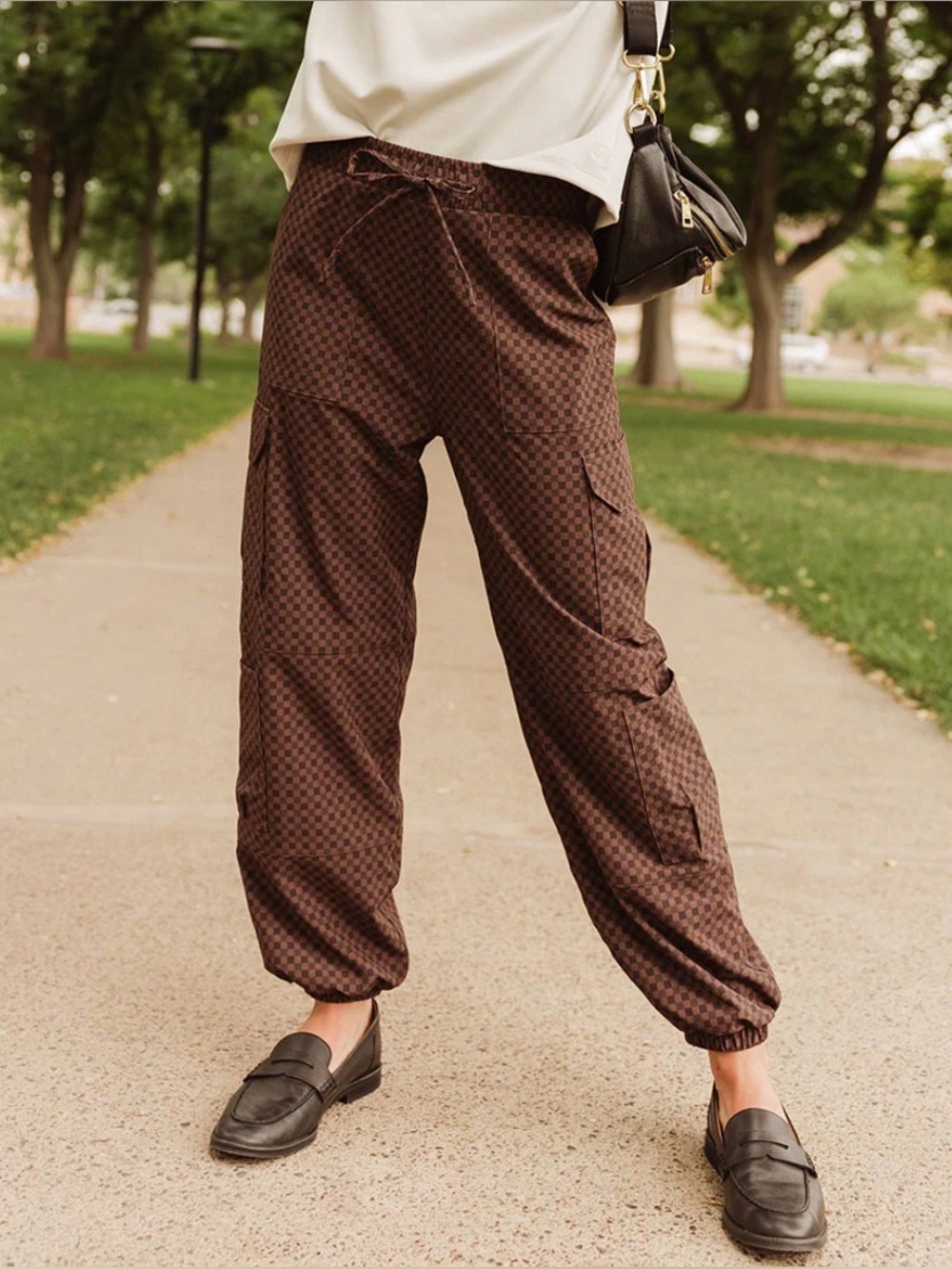 Albion Fit Jetsetter Cargo Joggers Wicker Brown Black Travel Pants Size Medium M